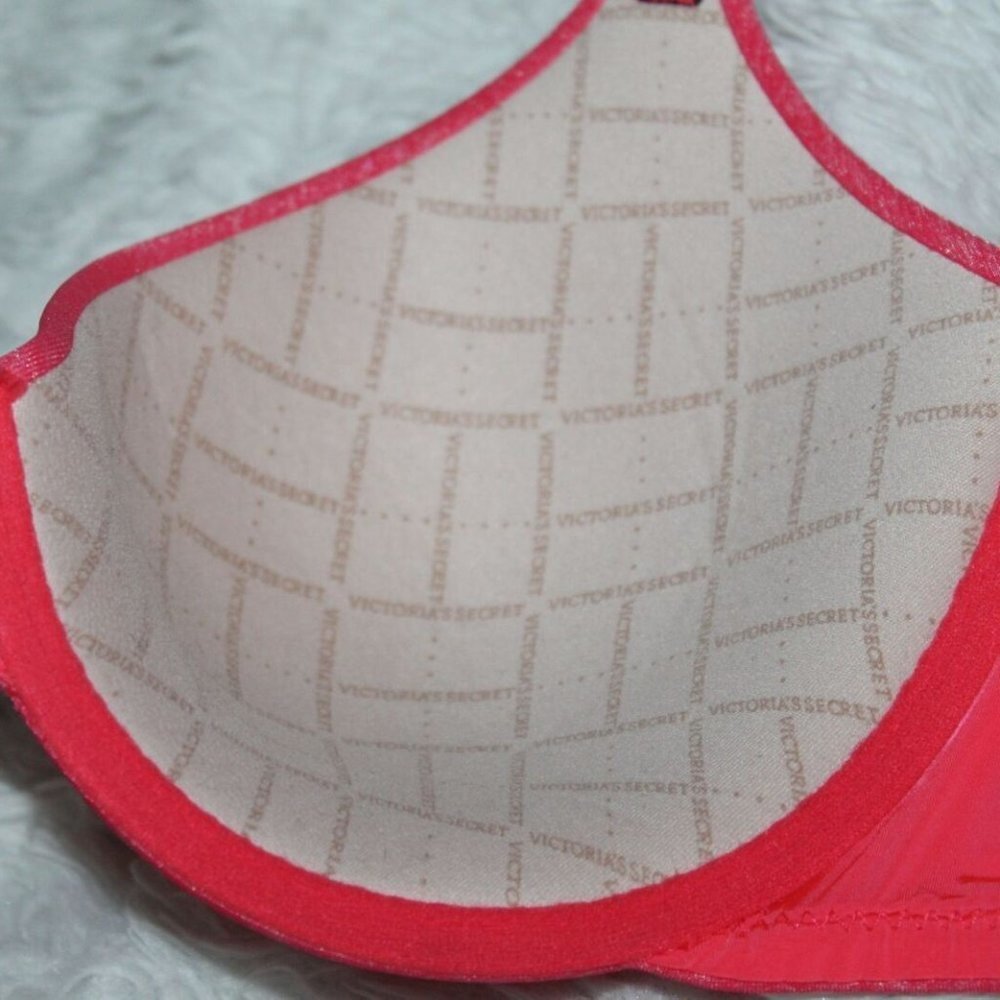 ✨2/$20 Victoria's Secret Racerback Semi Demi Bra Pink Spacedye Size 32D HW8122 - Picture 6 of 6